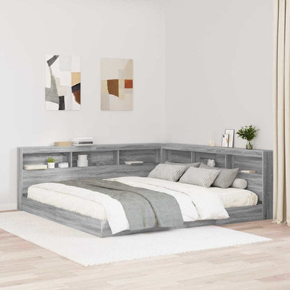 Storage Headboard with Shelf Grey Sonoma 180 cm Engineered Wood