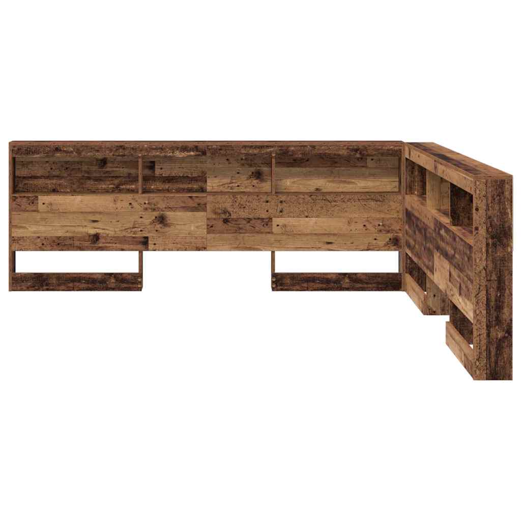 Storage Headboard with Shelf Old Wood 180 cm Engineered Wood