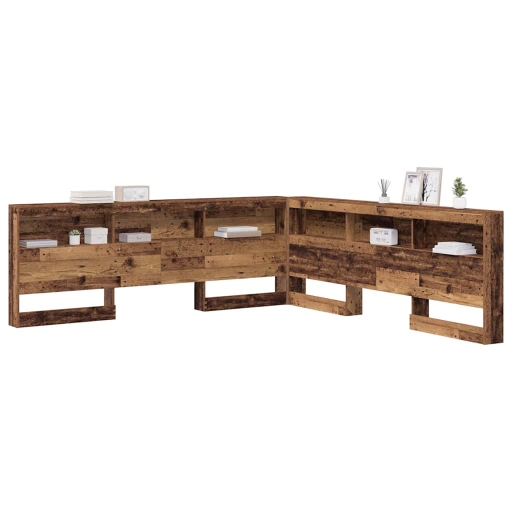 Storage Headboard with Shelf Old Wood 180 cm Engineered Wood
