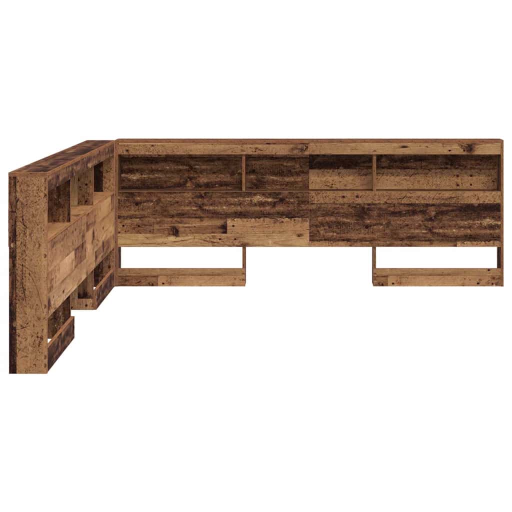 Storage Headboard with Shelf Old Wood 180 cm Engineered Wood