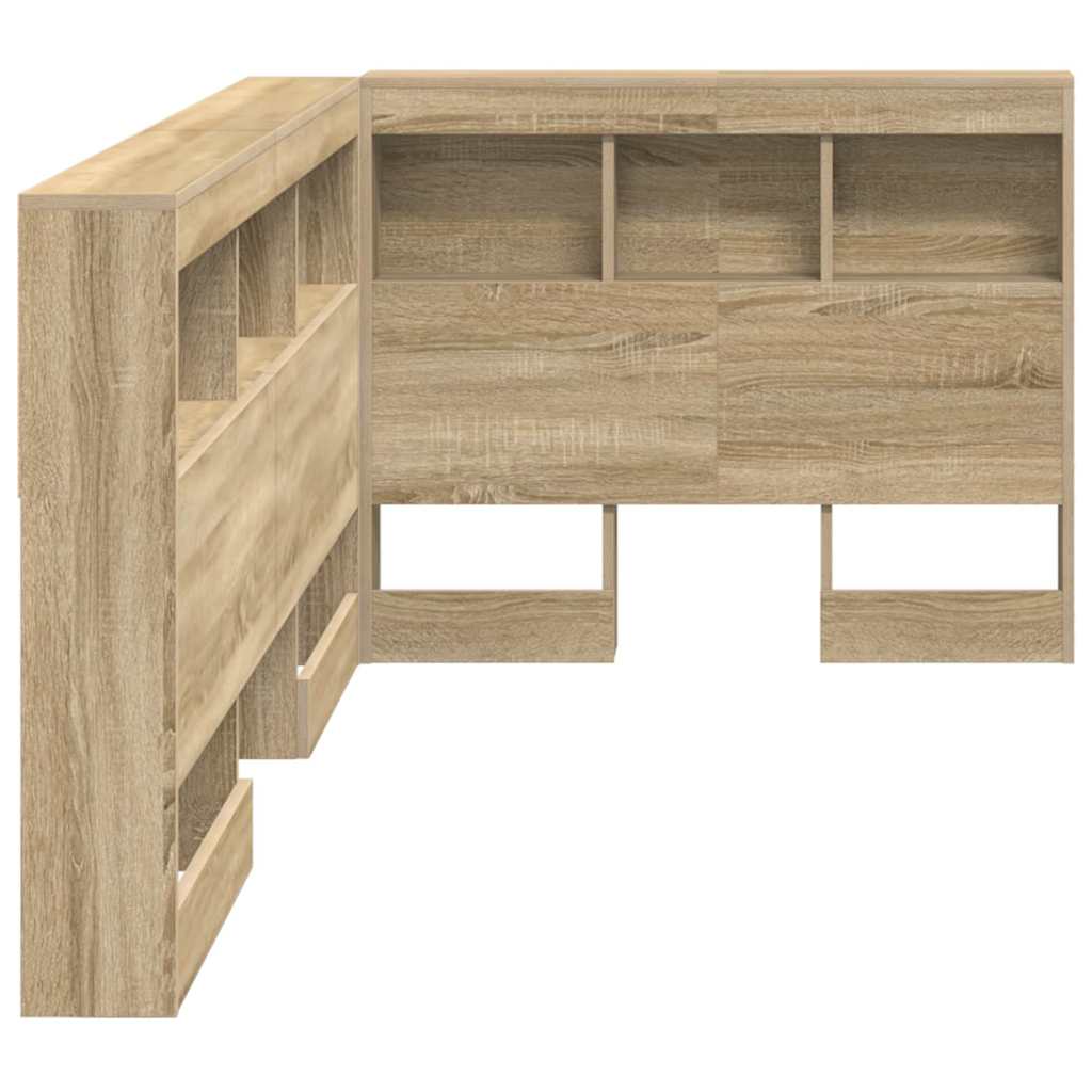 Storage Headboard with Shelf Sonoma Oak 90 cm Engineered Wood