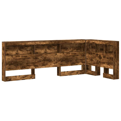 Storage Headboard with Shelf Smoked Oak 90 cm Engineered Wood