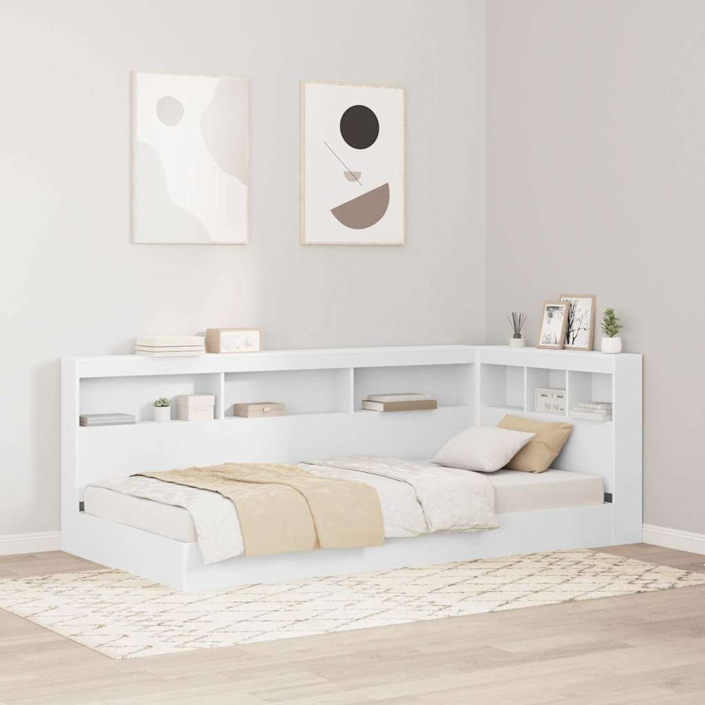 Storage Headboard with Shelf White 75 cm Engineered Wood