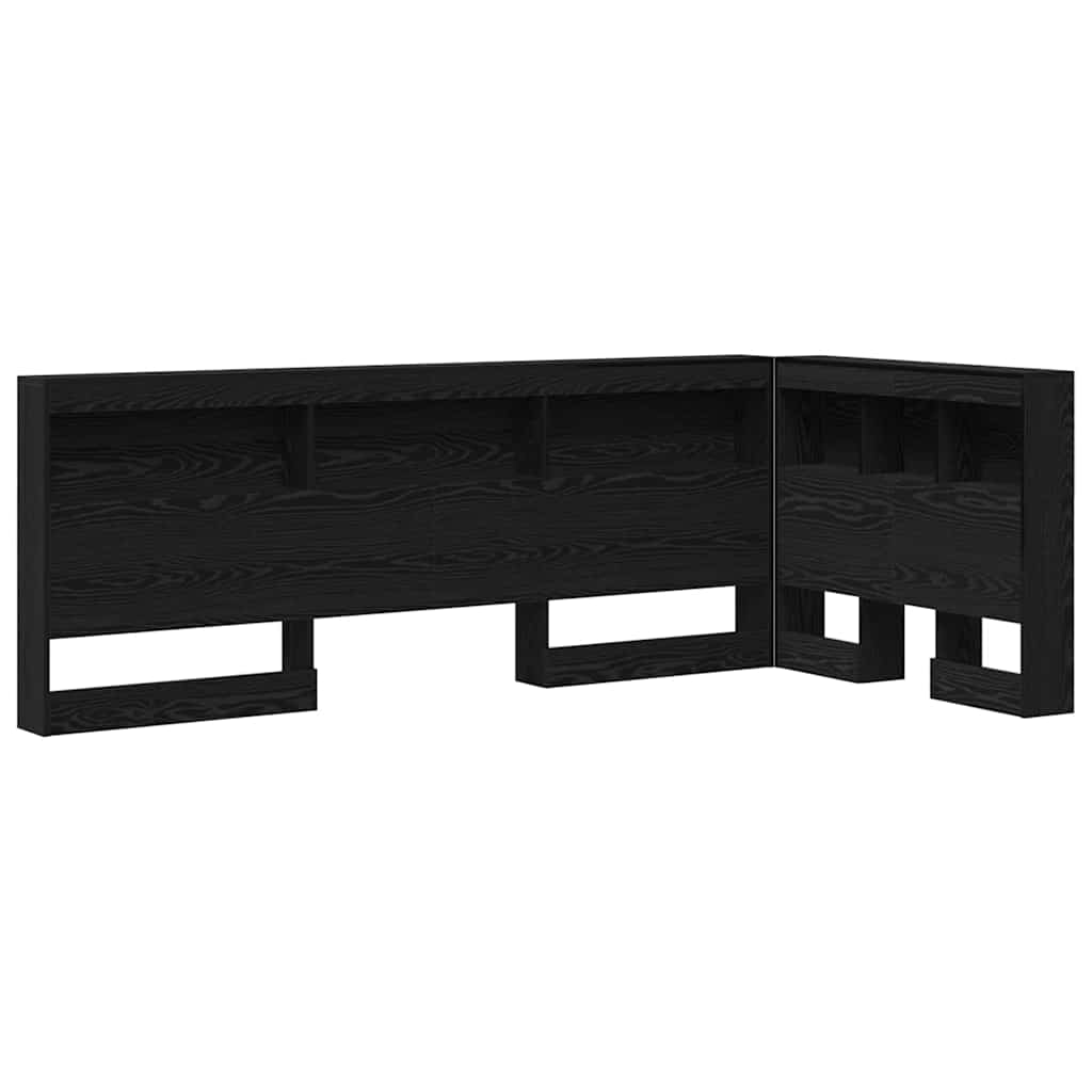 Storage Headboard with Shelf Black Oak 75 cm Engineered Wood