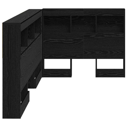 Storage Headboard with Shelf Black Oak 75 cm Engineered Wood