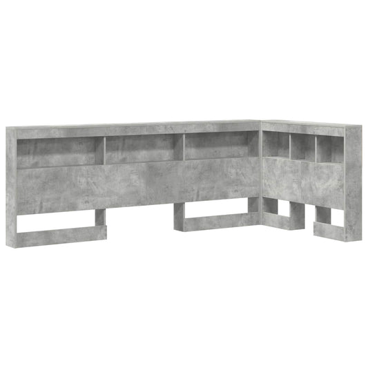 Storage Headboard Concrete Grey Engineered Wood