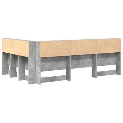 Storage Headboard Concrete Grey 207.5 x 137.5 x 76.5 cm