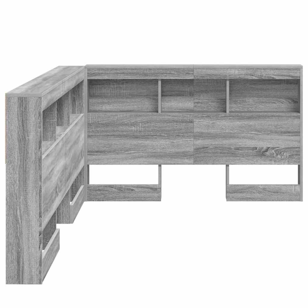 Storage Headboard Grey Sonoma 207.5 x 137.5 x 76.5 cm