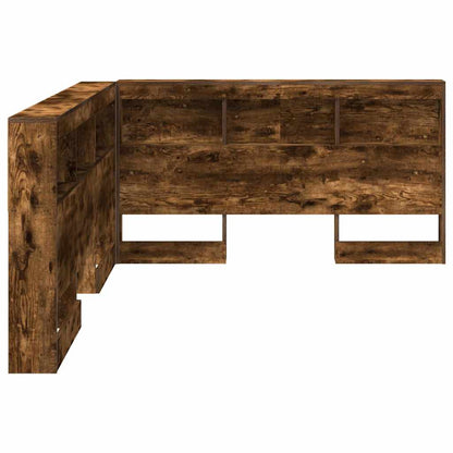 Storage Headboard with Shelf Smoked Oak 140 cm Engineered Wood