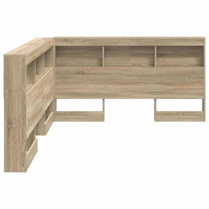 Storage Headboard with Shelf Sonoma Oak 135 cm Engineered Wood