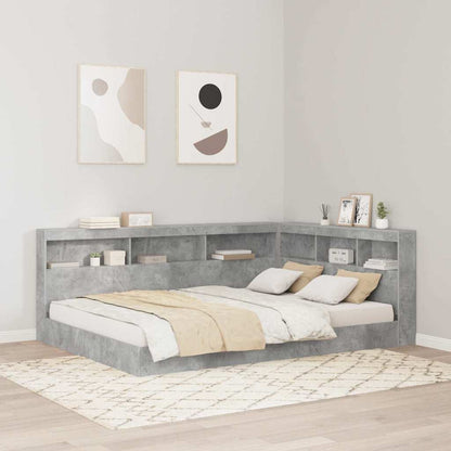 Storage Headboard Concrete Grey 135 cm Engineered Wood