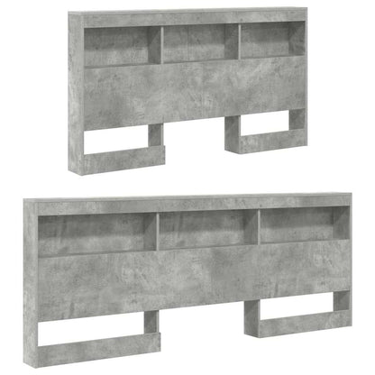 Storage Headboard Concrete Grey 135 cm Engineered Wood