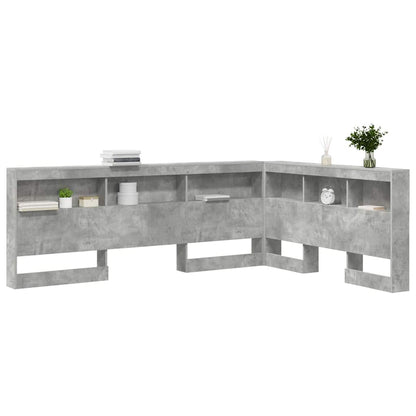 Storage Headboard Concrete Grey 135 cm Engineered Wood