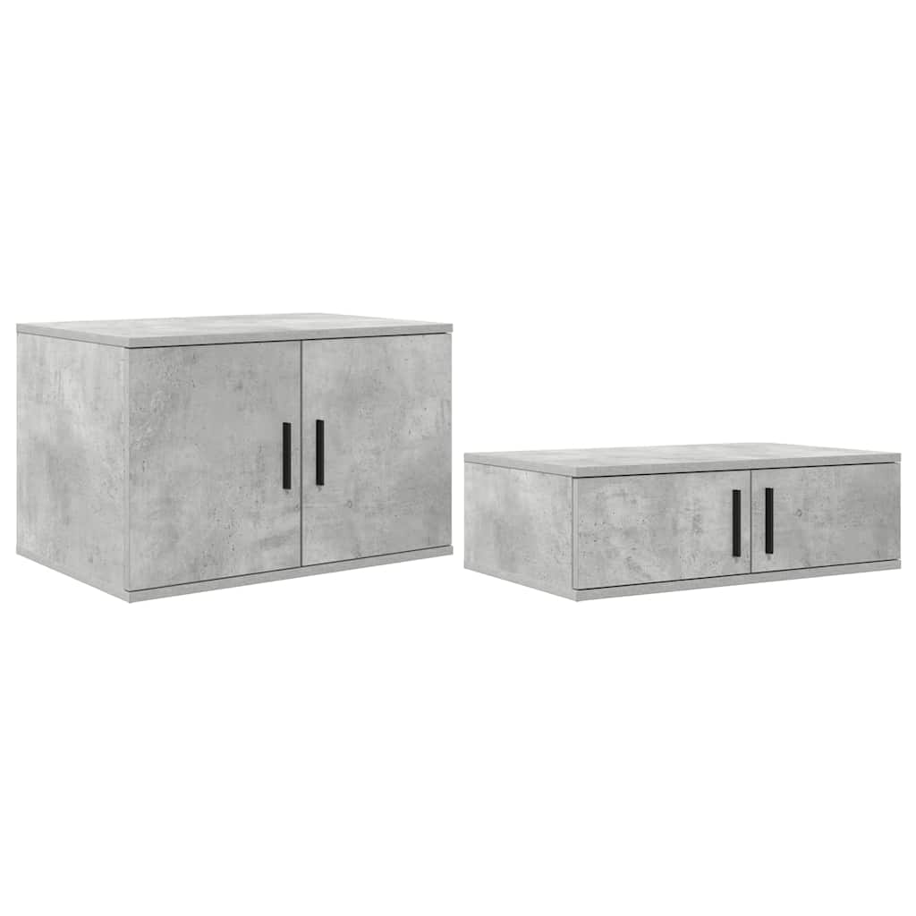 Storage Bed Frame Concrete Grey 80 cm Engineered Wood