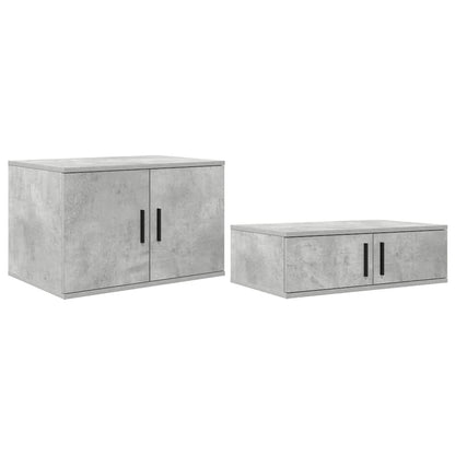 Storage Bed Frame Concrete Grey 80 cm Engineered Wood