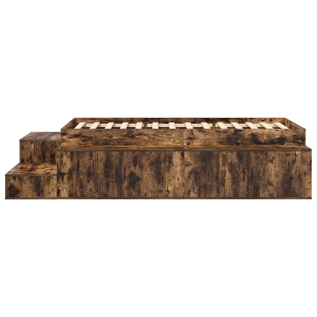 Storage Bed Frame with Storage Smoked Oak 80 cm Engineered Wood