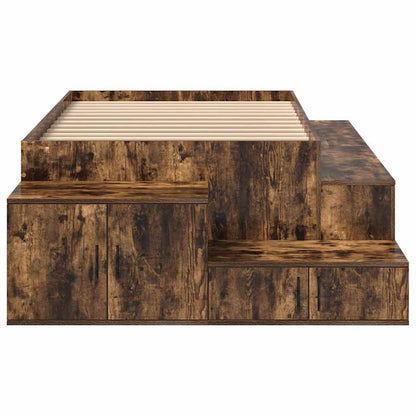 Storage Bed Frame with Storage Smoked Oak 80 cm Engineered Wood