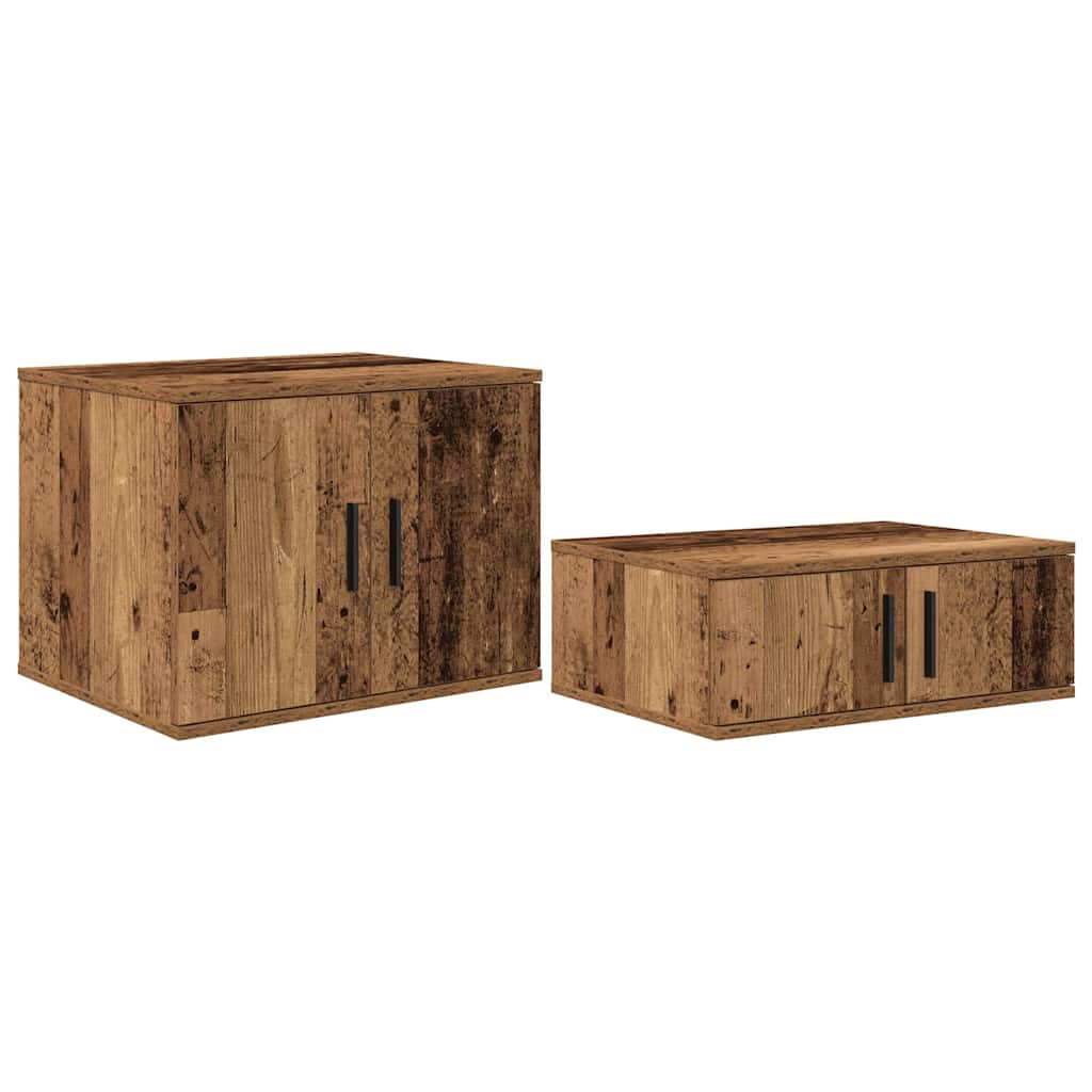 Storage Bed Frame with Storage Old Wood 80 cm Engineered Wood
