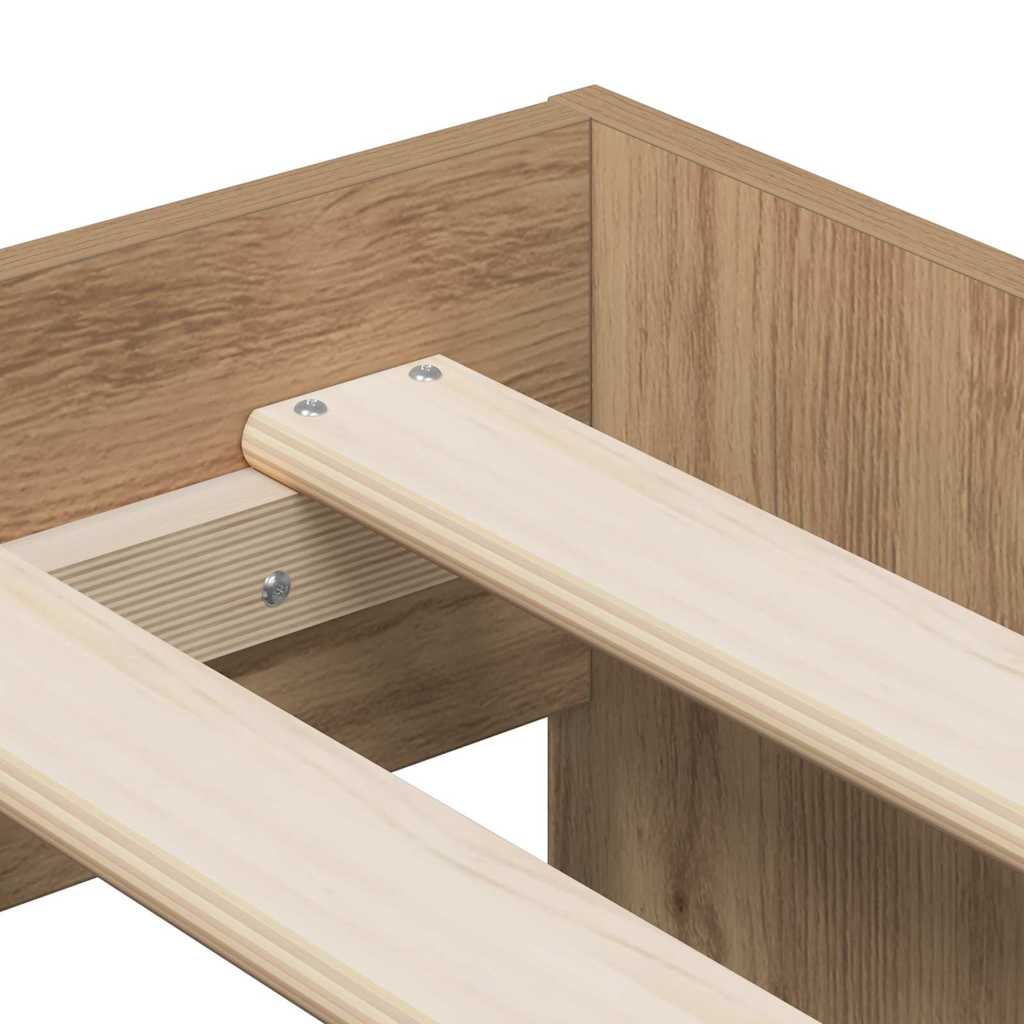 Storage Bed Frame with Shelf Artisan Oak 80 cm Engineered Wood