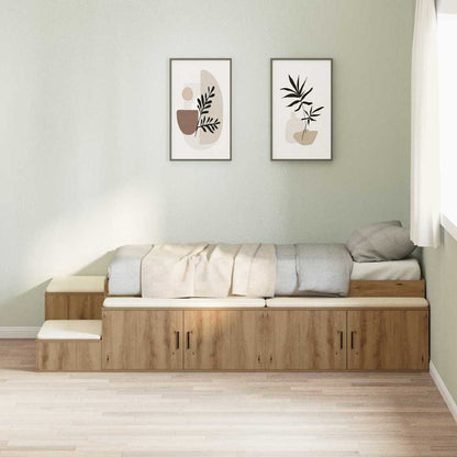 Storage Bed Frame with Shelf Artisan Oak 80 cm Engineered Wood