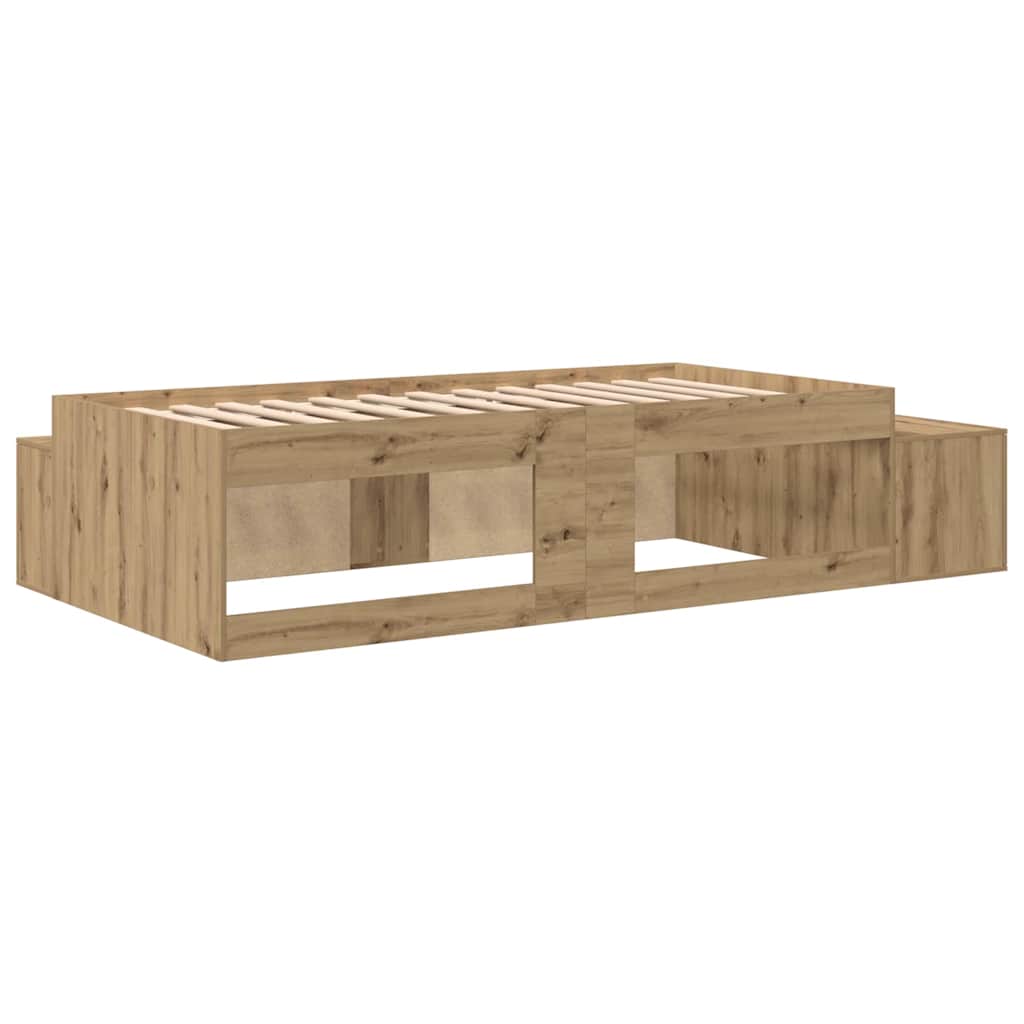 Storage Bed Frame with Shelf Artisan Oak 80 cm Engineered Wood