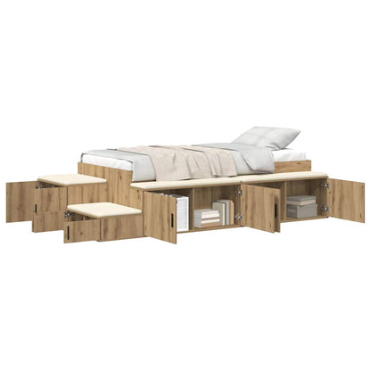 Storage Bed Frame with Shelf Artisan Oak 80 cm Engineered Wood