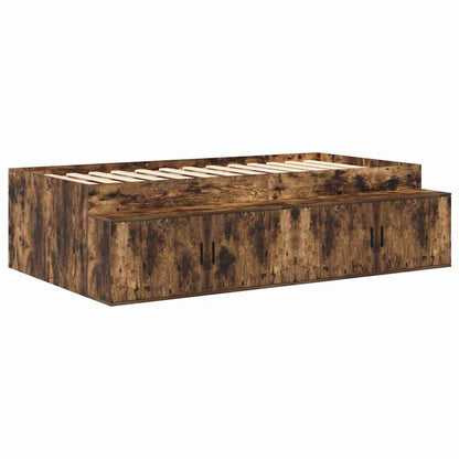 Storage Bed Frame with Storage Smoked Oak 75 cm Engineered Wood