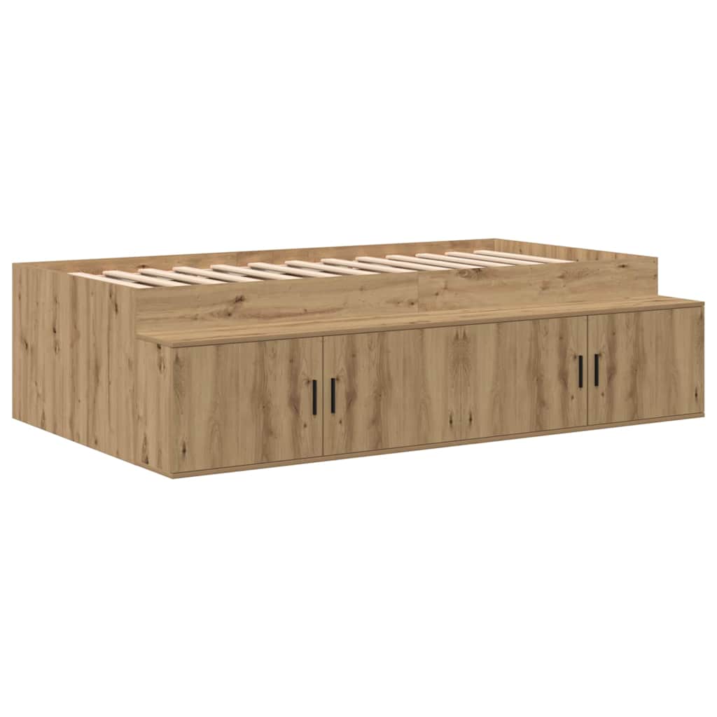 Storage Bed Frame with Shelf Artisan Oak 75 cm Engineered Wood