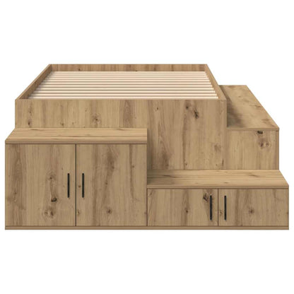 Storage Bed Frame with Shelf Artisan Oak 75 cm Engineered Wood