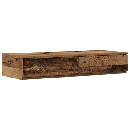 Storage Bed Frame with Drawer Old Wood 80 cm Engineered Wood