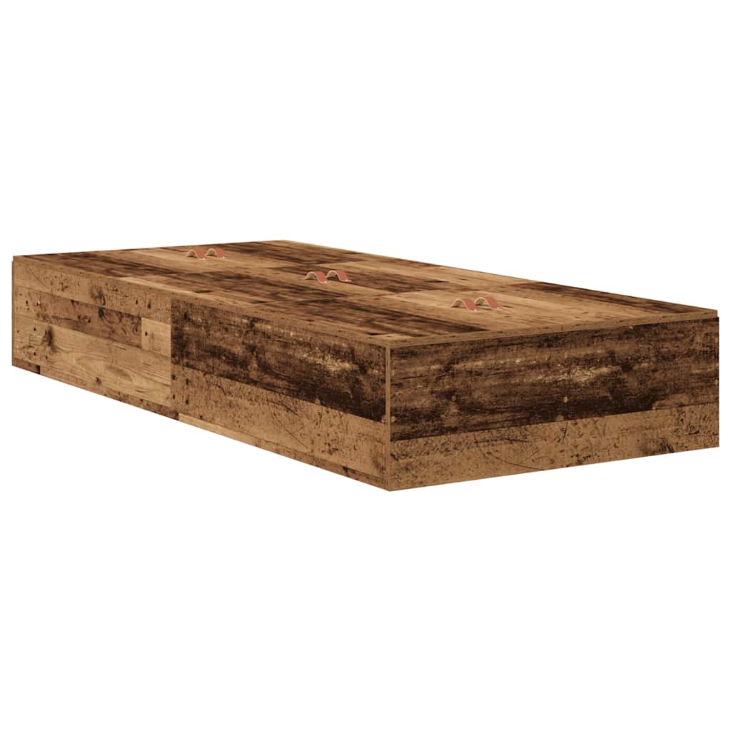 Storage Bed Frame with Drawer Old Wood 80 cm Engineered Wood