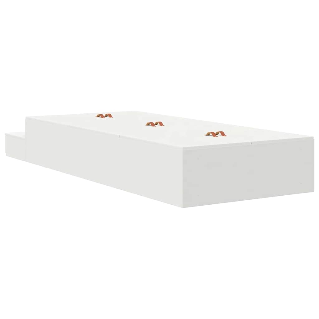 Storage Bed Frame with Drawer White 90 cm Engineered Wood