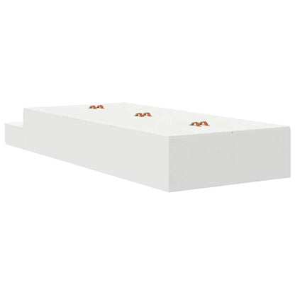 Storage Bed Frame with Drawer White 90 cm Engineered Wood