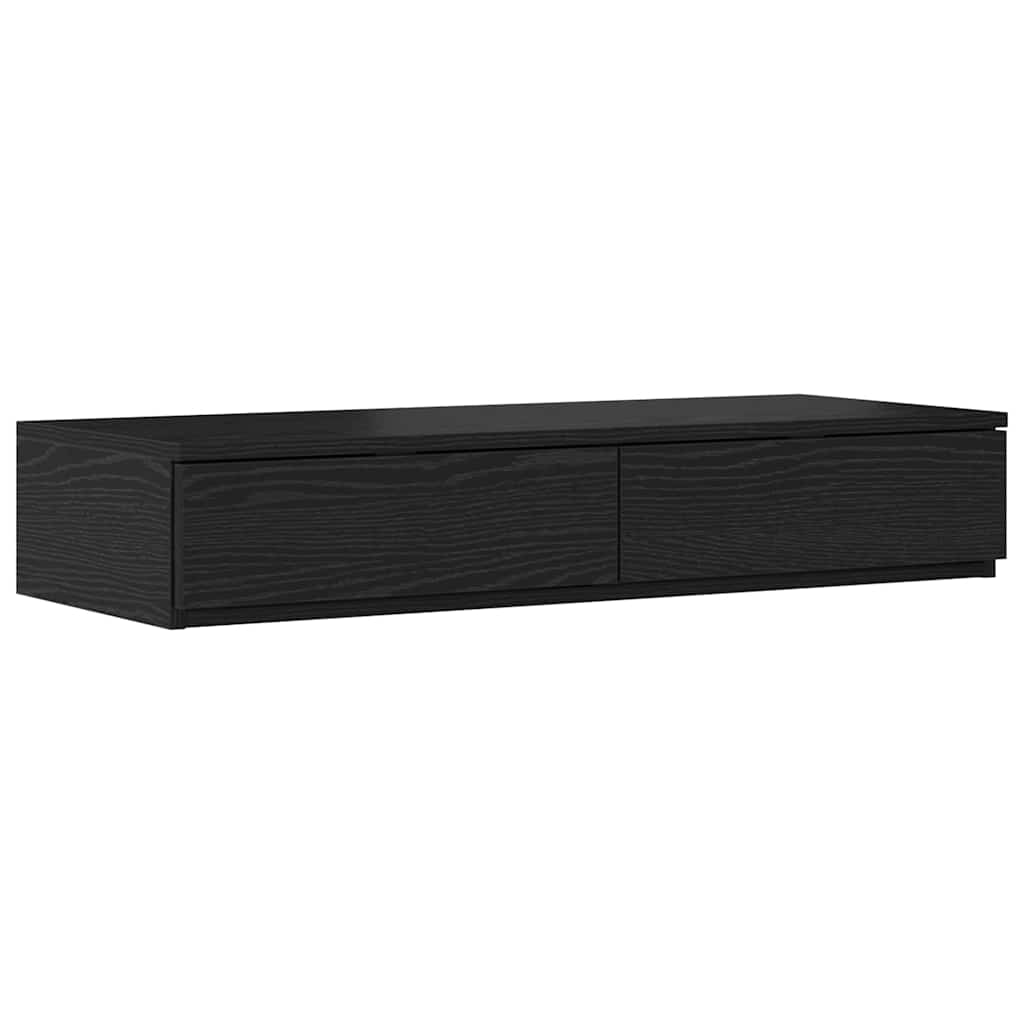 Storage Bed Frame with Drawer Black Oak 90 cm Engineered Wood
