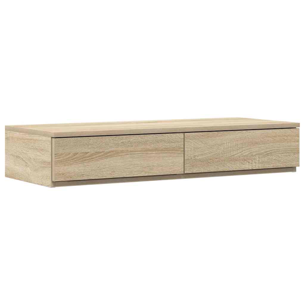 Storage Bed Frame with Drawer Sonoma Oak 90 cm Engineered Wood