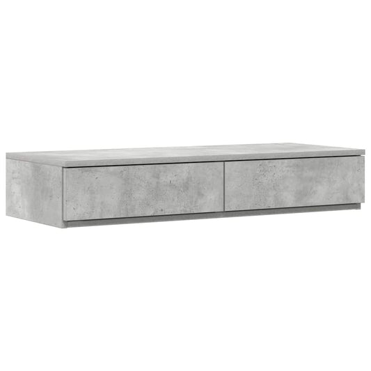 Storage Bed Frame with Door Concrete Grey 90 cm Engineered Wood