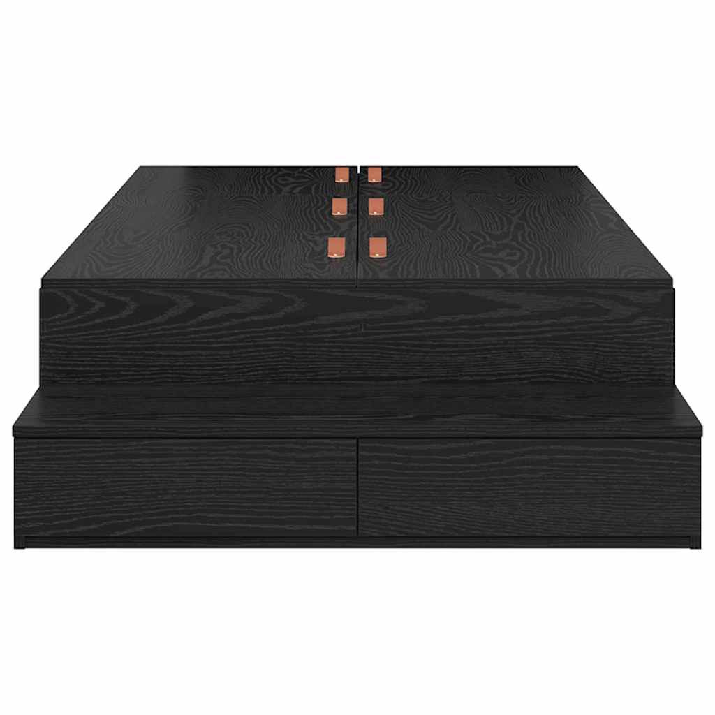 Storage Bed Frame with Drawer Black Oak 100 cm Engineered Wood