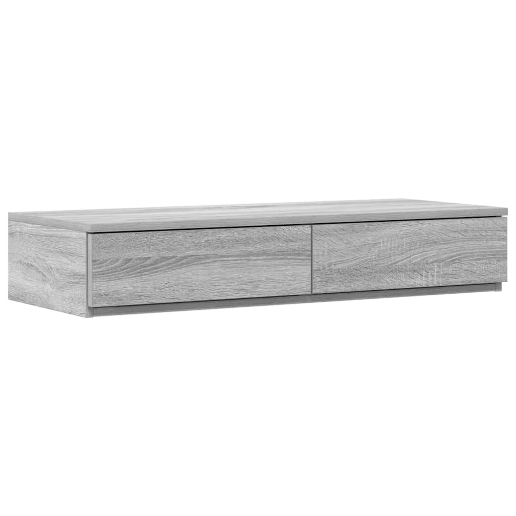 Storage Bed Frame Grey Sonoma 100 cm Engineered Wood