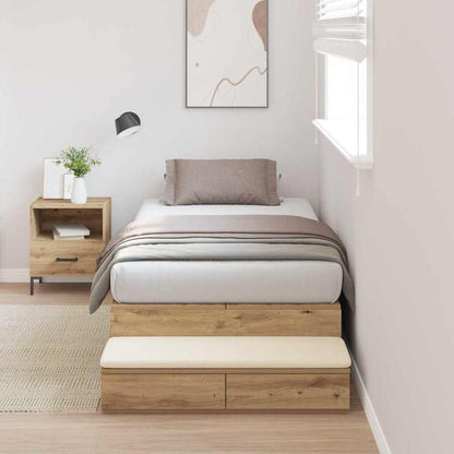 Storage Bed Frame with Door Artisan Oak 100 cm Engineered Wood