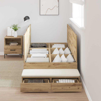 Storage Bed Frame with Door Artisan Oak 100 cm Engineered Wood