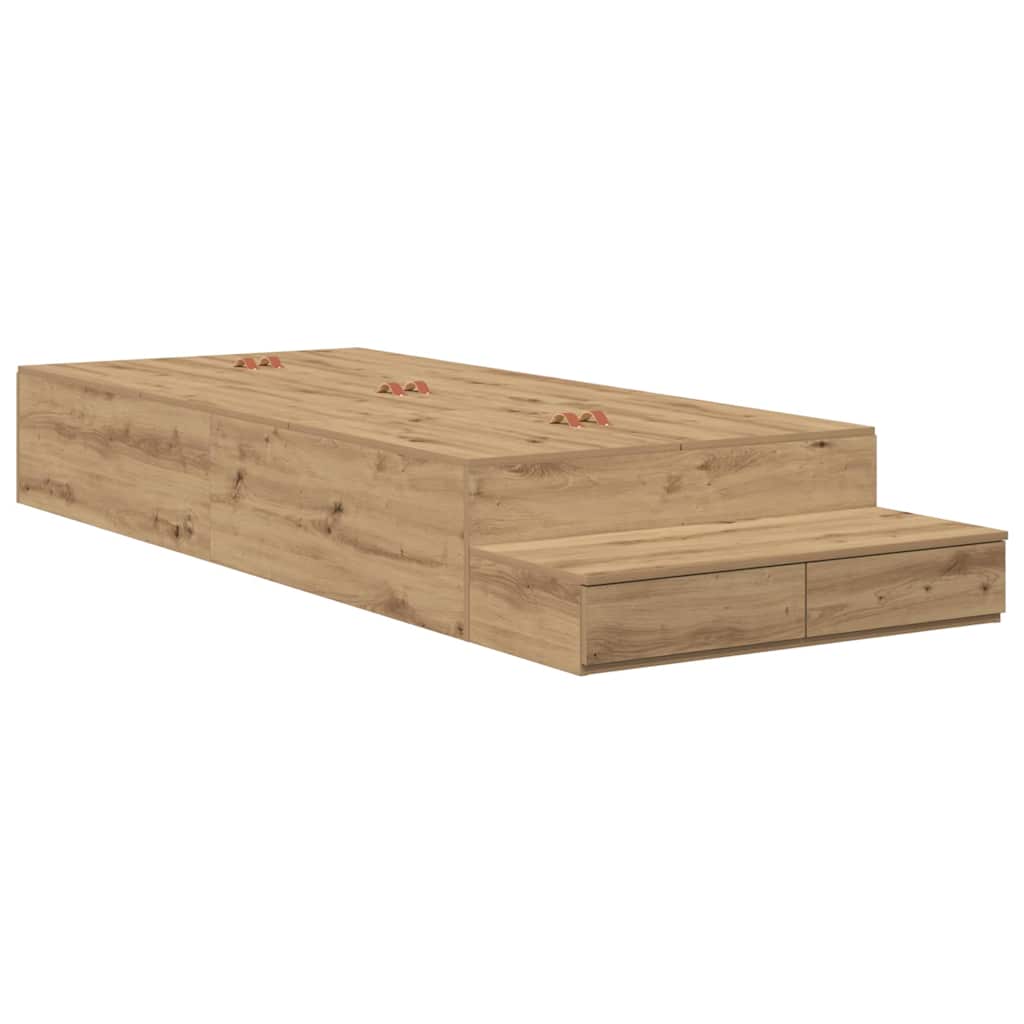 Storage Bed Frame with Door Artisan Oak 100 cm Engineered Wood