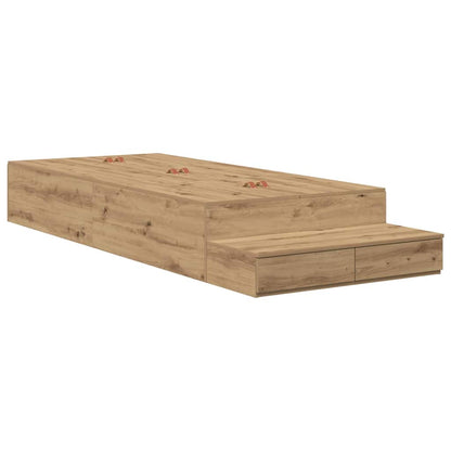 Storage Bed Frame with Door Artisan Oak 100 cm Engineered Wood