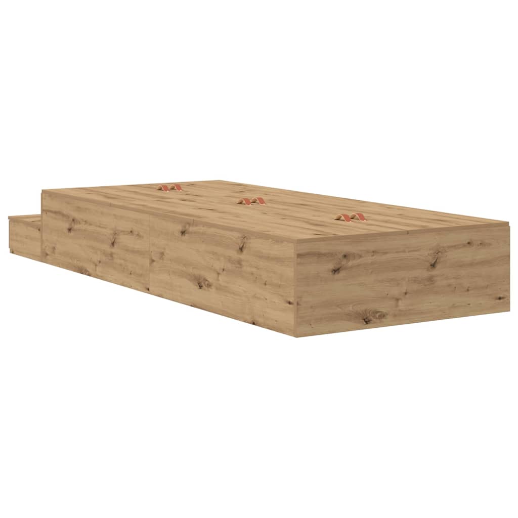 Storage Bed Frame with Door Artisan Oak 100 cm Engineered Wood