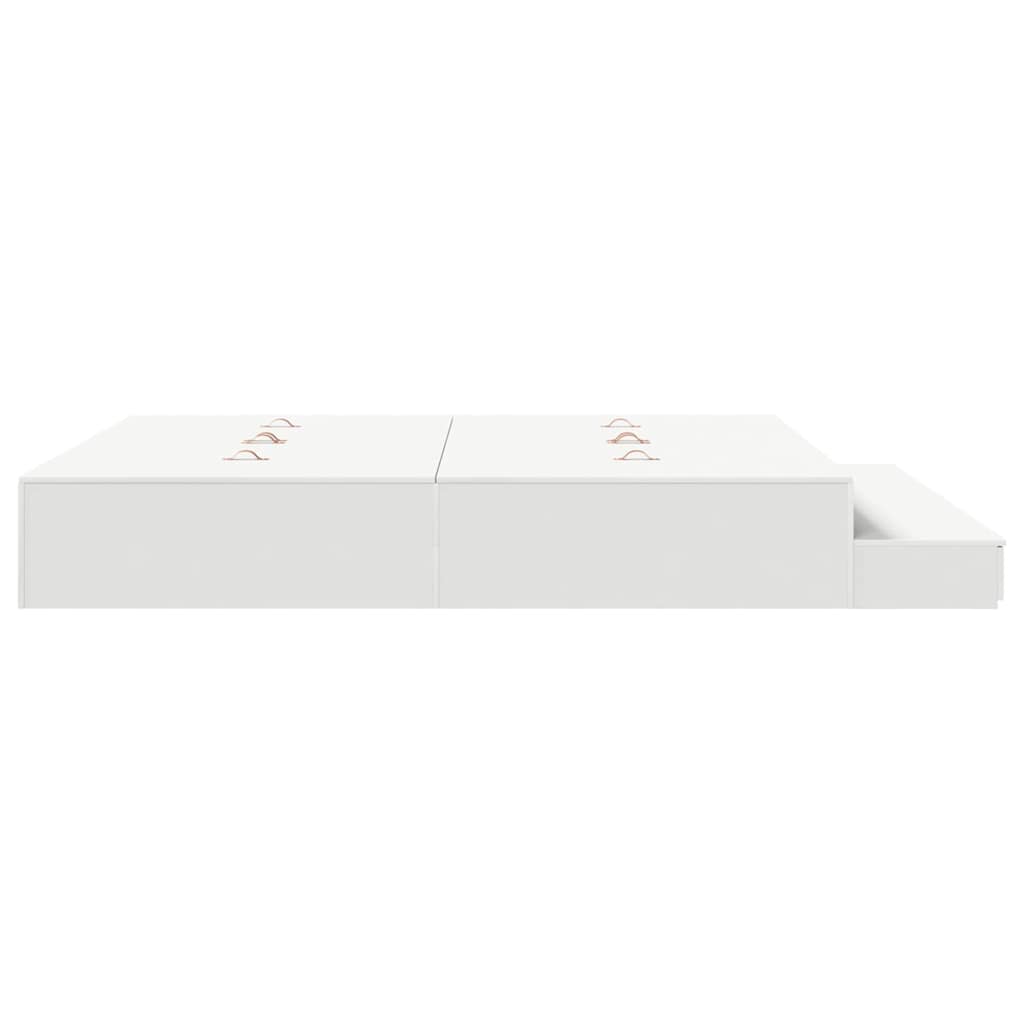 Storage Bed Frame with Drawer White 200 cm Engineered Wood