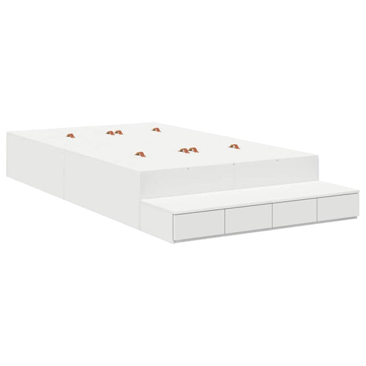 Storage Bed Frame with Drawer White 120 cm Engineered Wood
