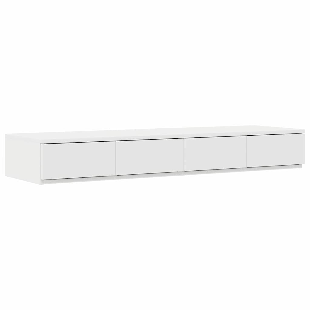 Storage Bed Frame with Drawer White 120 cm Engineered Wood