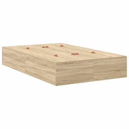 Storage Bed Frame with Drawer Sonoma Oak 120 cm Engineered Wood