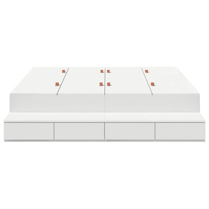 Storage Bed Frame with Drawer White 140 cm Engineered Wood