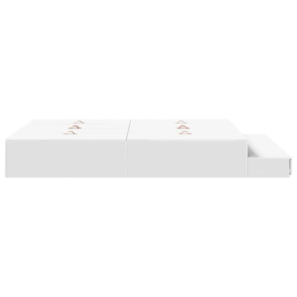 Storage Bed Frame with Drawer White 140 cm Engineered Wood