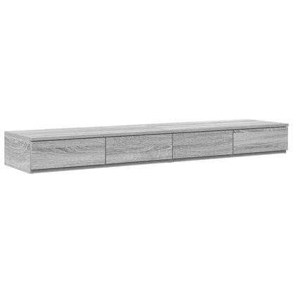 Storage Bed Frame Grey Sonoma 140 cm Engineered Wood